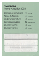 Tandberg 3003 - Owners Manual